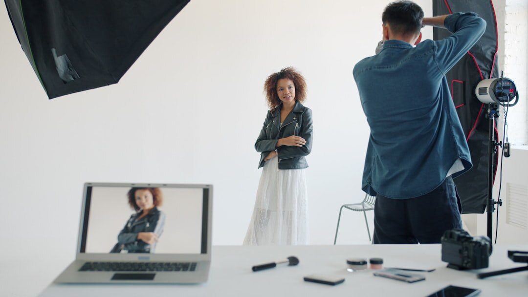 Editorial desk with magazine layouts and photographs