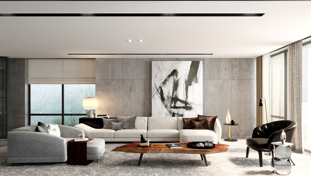 elegant living room with modern furniture
